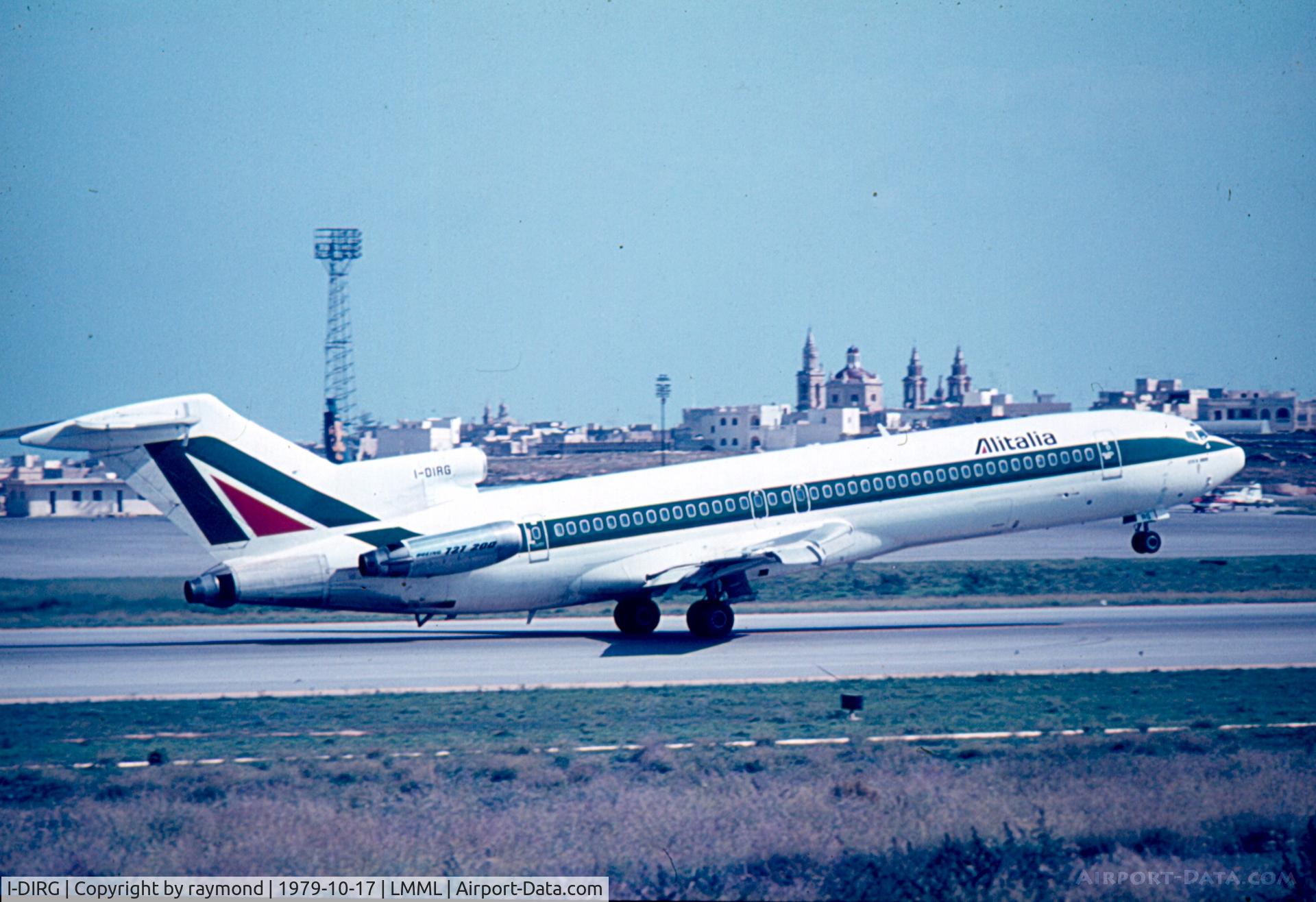 I-DIRG, 1978 Boeing 727-243 C/N 21663, B727 I-DIRG Alitalia on rotation.