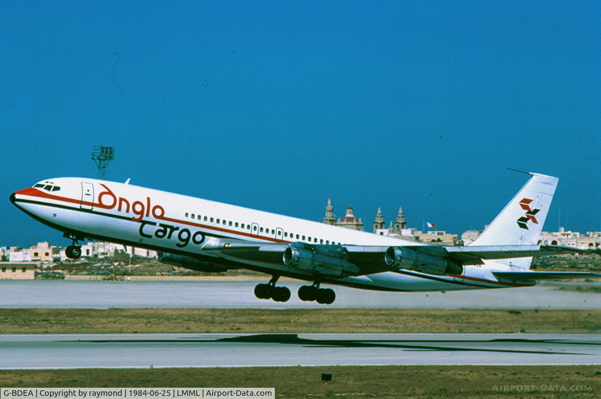 G-BDEA, 1967 Boeing 707-338C C/N 19296, B707 G-BDEA Anglo Cargo taking-off.