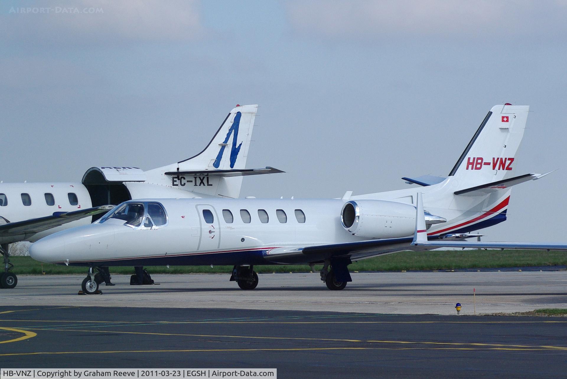 HB-VNZ, 2000 Cessna 550 Citation Bravo C/N 550-0906, Parked at Norwich.