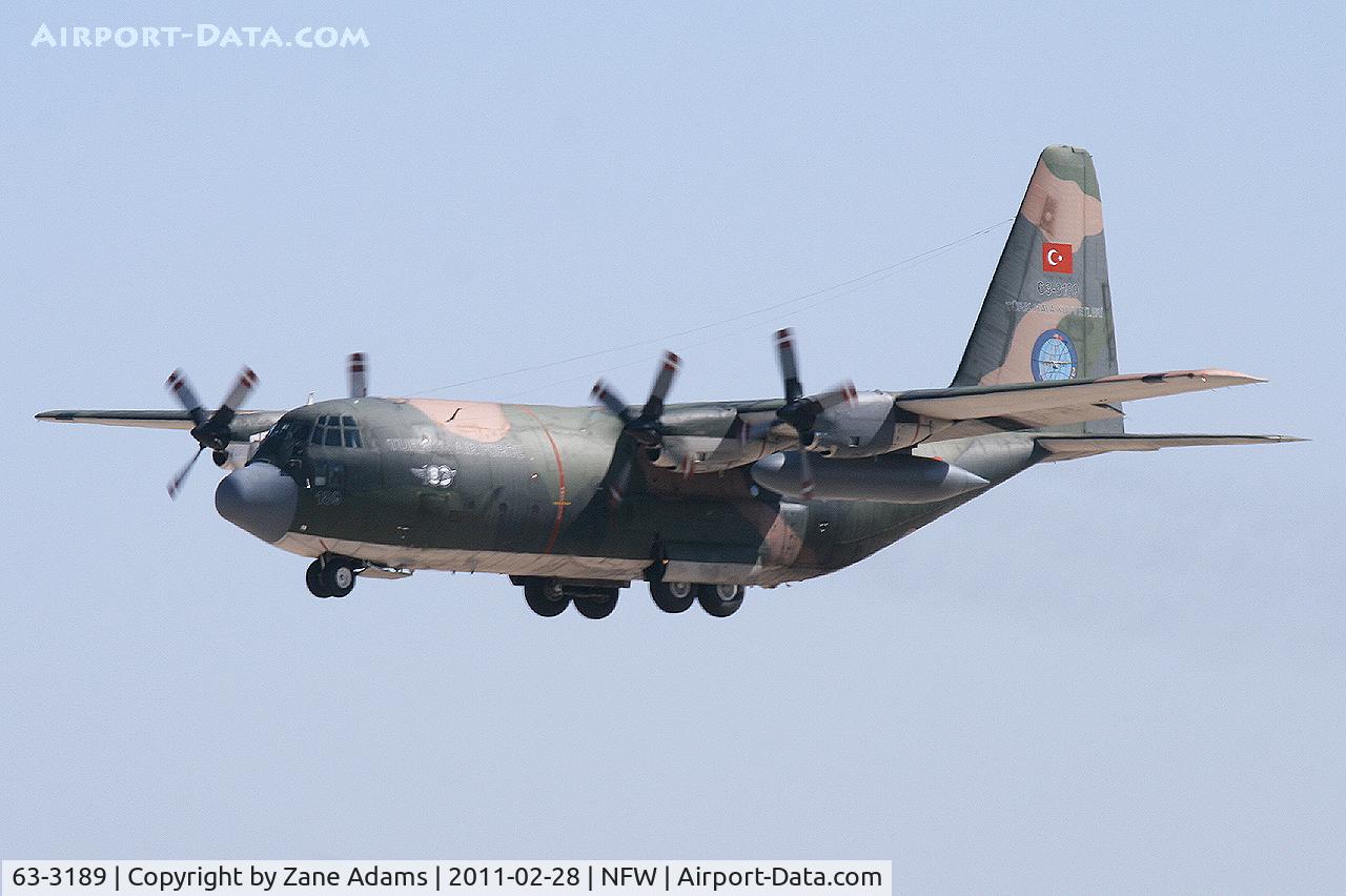 63-3189, Lockheed C-130E Hercules C/N 382-4016, Turkish C-130 landing at NASJRB Fort Worth