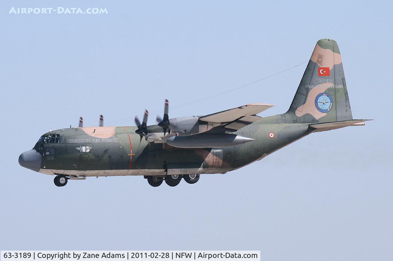 63-3189, Lockheed C-130E Hercules C/N 382-4016, Turkish C-130 landing at NASJRB Fort Worth