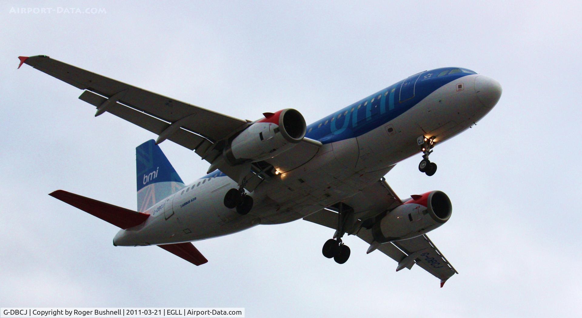 G-DBCJ, 2006 Airbus A319-131 C/N 2981, Landing at heathrow