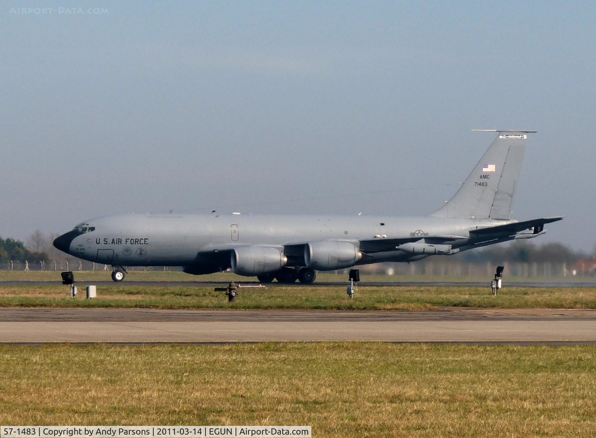 57-1483, 1958 Boeing KC-135R Stratotanker C/N 17554, 92ARW fromFairchild departing Mildenhall