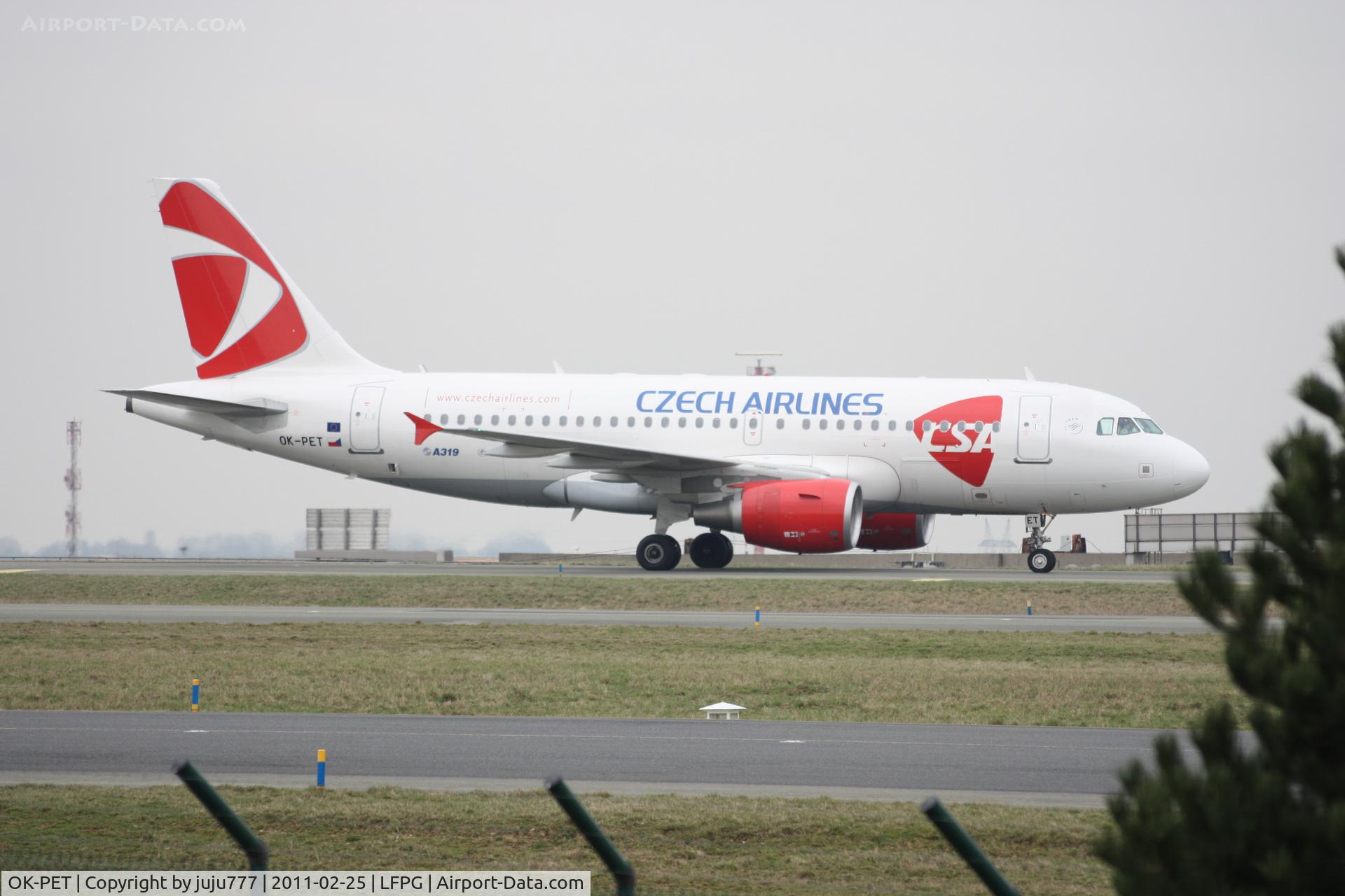 OK-PET, 2010 Airbus A319-112 C/N 4258, on transit at CDG