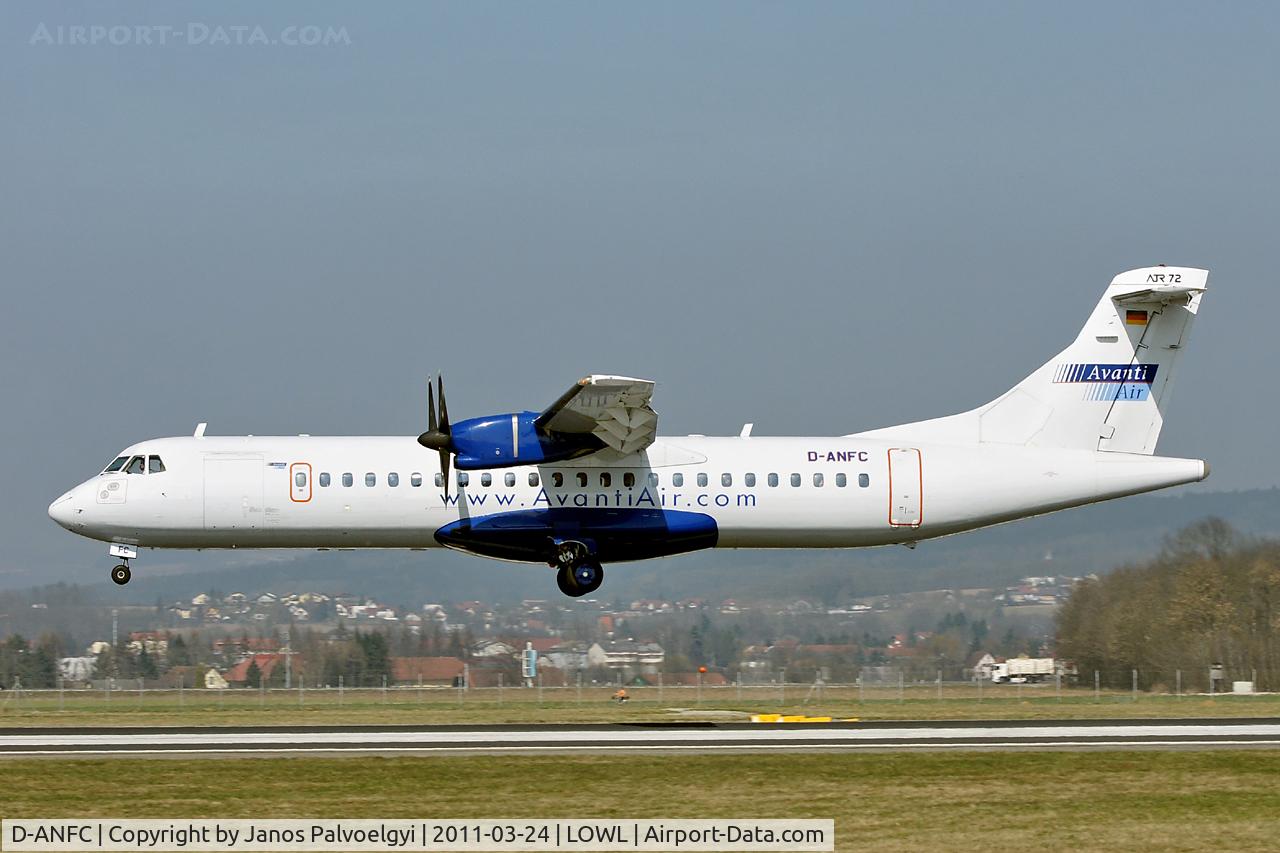D-ANFC, 1991 ATR 72-202 C/N 237, Avanti Air ATR-72-202 landing in LOWL/LNZ