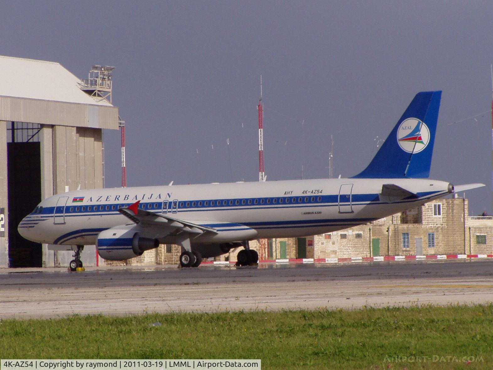 4K-AZ54, 1992 Airbus A320-211 C/N 331, A320 4K-AZ54 of Azerbaijan Airlines after a routine check at the Lufthansa Technik Malta.