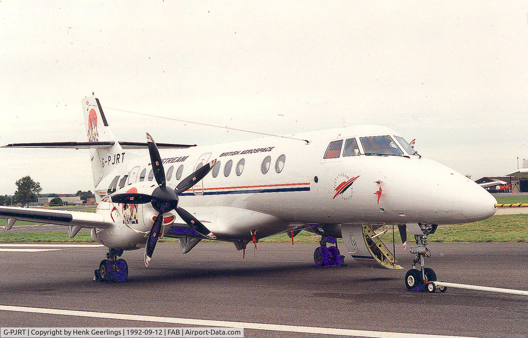 G-PJRT, 1992 British Aerospace Jetstream 41 C/N 41002, Farnborough Air Show 1992