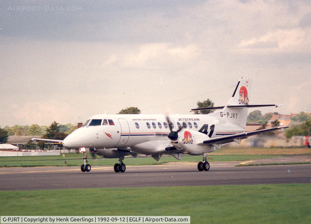 G-PJRT, 1992 British Aerospace Jetstream 41 C/N 41002, Farnborough Air Show 1992