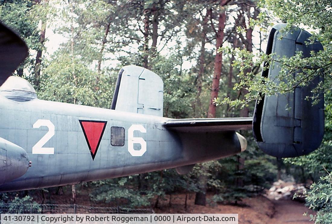 41-30792, North American B-25D Mitchell C/N 87-8957, North American B-25D Mitchell.FR193 RAF.320 Dutch squadron.Used as an instuctional airframe by te Dutch.Preserved Oorlogs en Verzetsmuseum Overloon Netherlands.Dubious colors 2 6.Late 1960's.