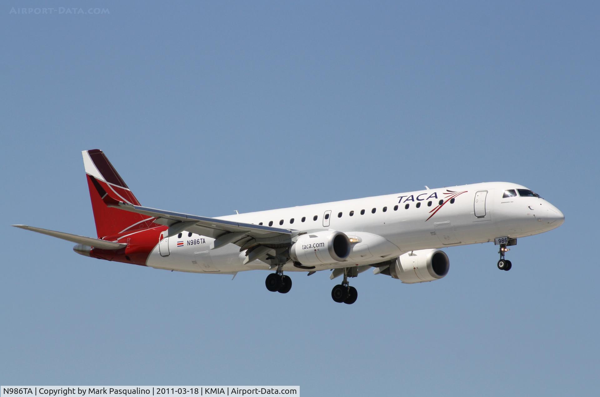 N986TA, Embraer ERJ-190-100 IGW 190AR C/N 19000360, ERJ 190-100 IGW