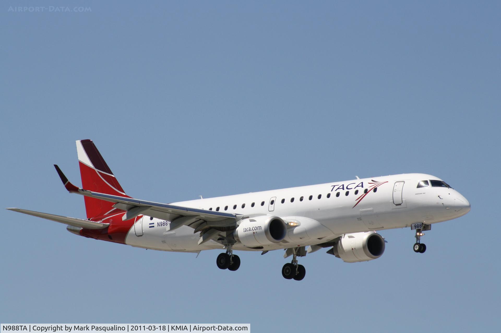N988TA, 2010 Embraer ERJ-190-100 IGW 190AR C/N 19000399, ERJ 190-100 IGW