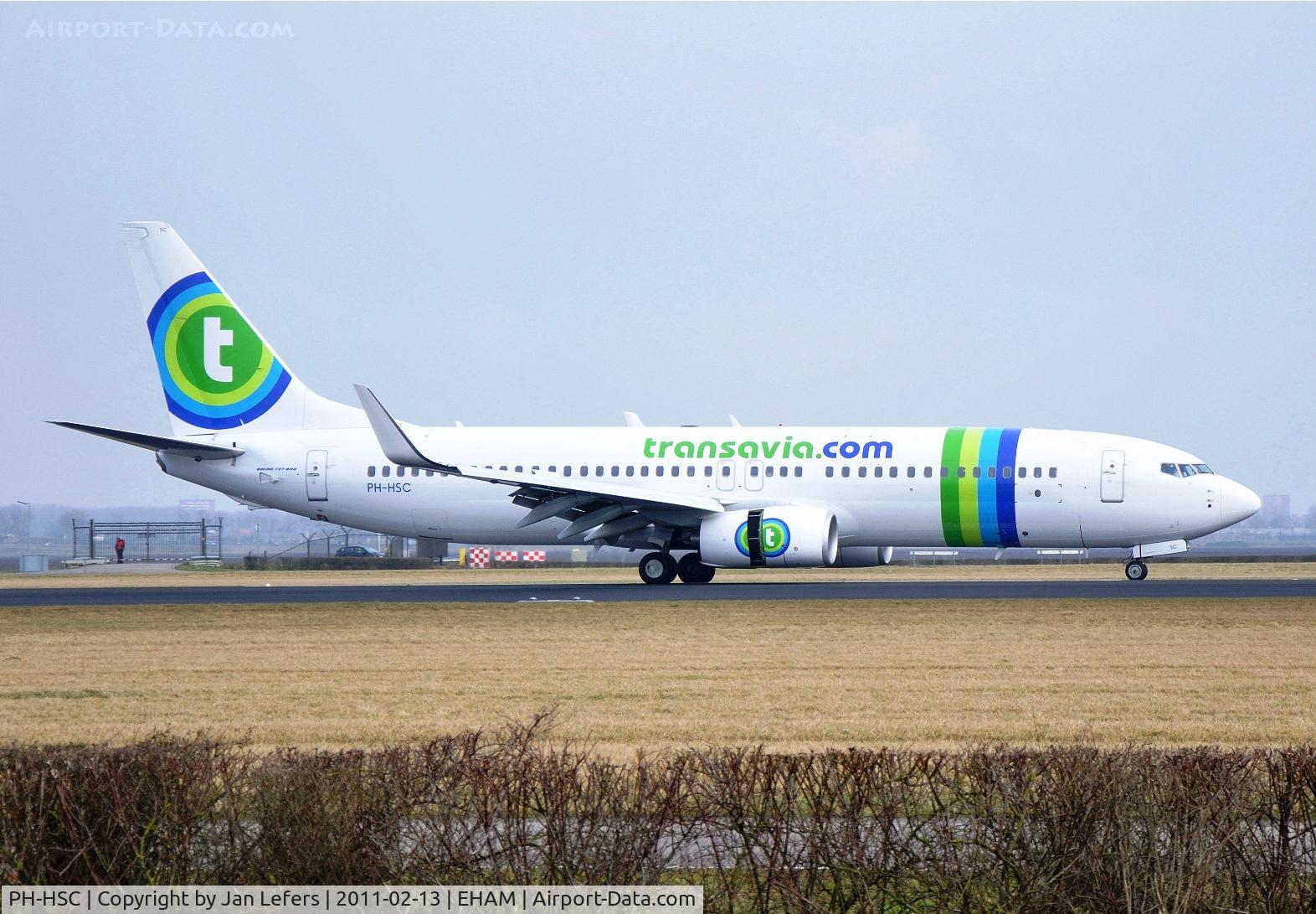 PH-HSC, 2010 Boeing 737-8K2 C/N 34173, Landing on teh Polderbaan