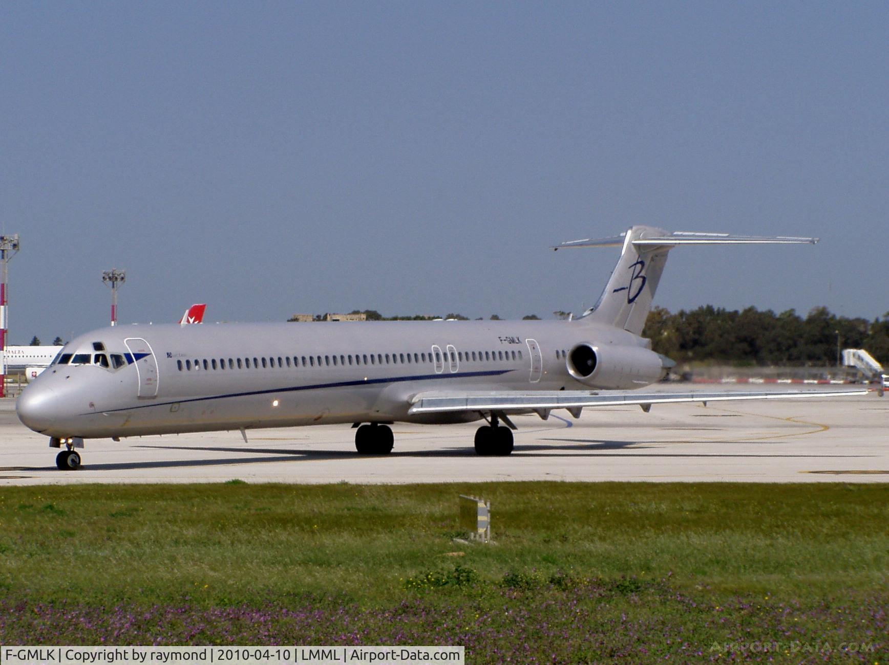 F-GMLK, 1988 McDonnell Douglas MD-83 (DC-9-83) C/N 49672, MD83 F-GMLK of Blueline taxying out of the main apron for departure.
