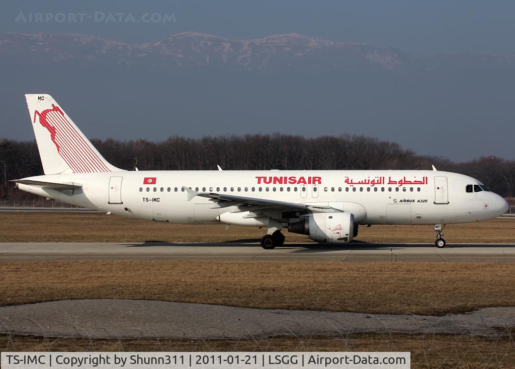 TS-IMC, 1990 Airbus A320-211 C/N 0124, Taxiing holding point rwy 23 for departure... without '7 Novembre' nickname