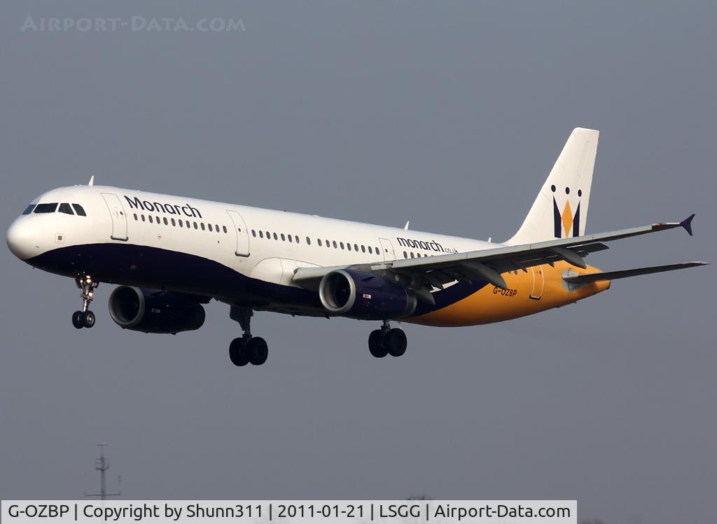 G-OZBP, 2001 Airbus A321-231 C/N 1433, Landing rwy 23