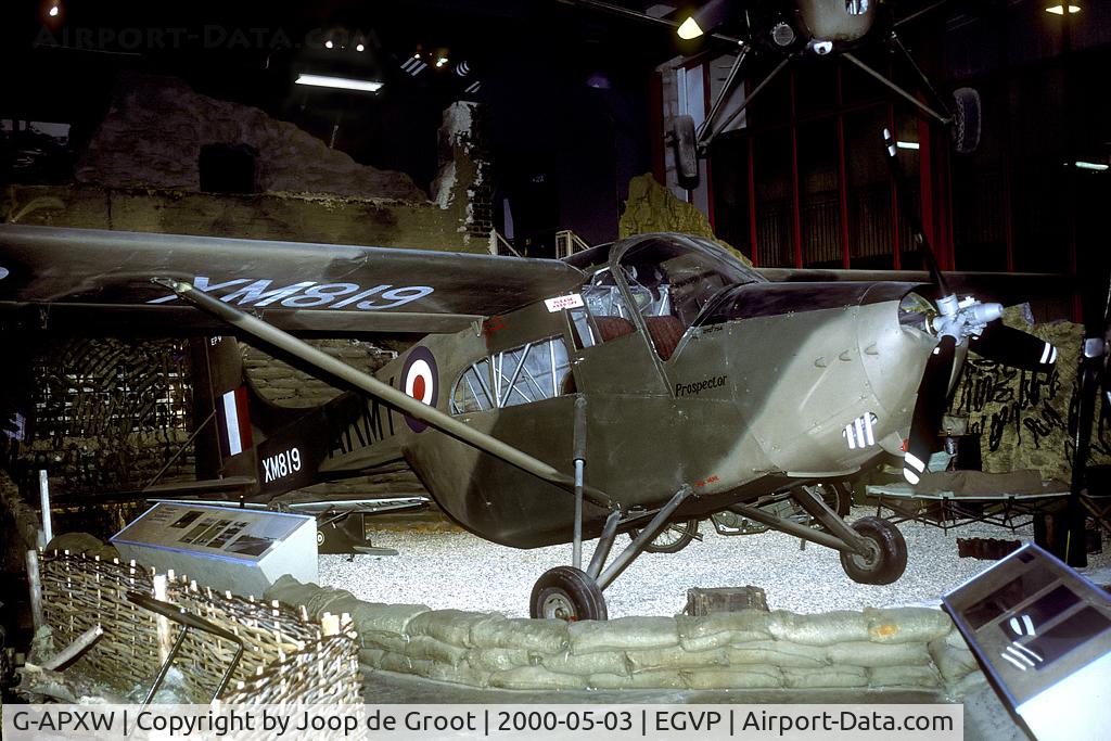 G-APXW, 1958 Edgar Percival EP-9 Prospector C/N 43, evaluation aircraft preserved in the Museum of Army Flying.