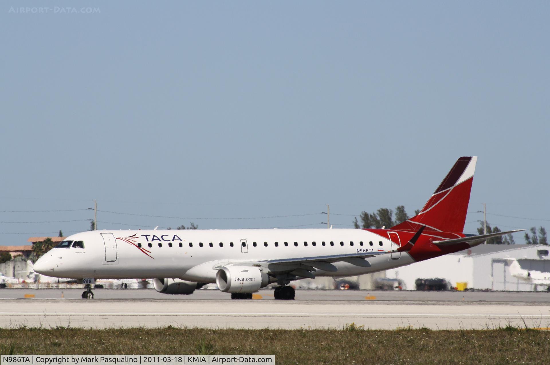 N986TA, Embraer ERJ-190-100 IGW 190AR C/N 19000360, ERJ 190-100 IGW