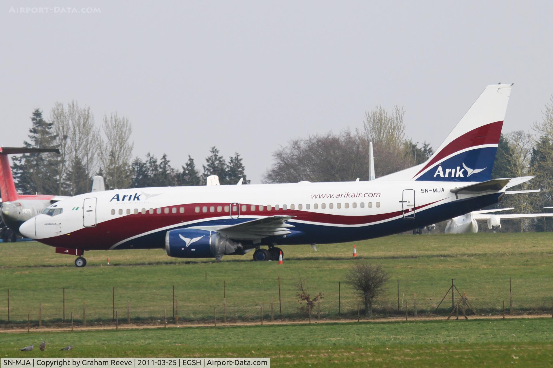 5N-MJA, 1989 Boeing 737-322 C/N 24454, In storeage.
