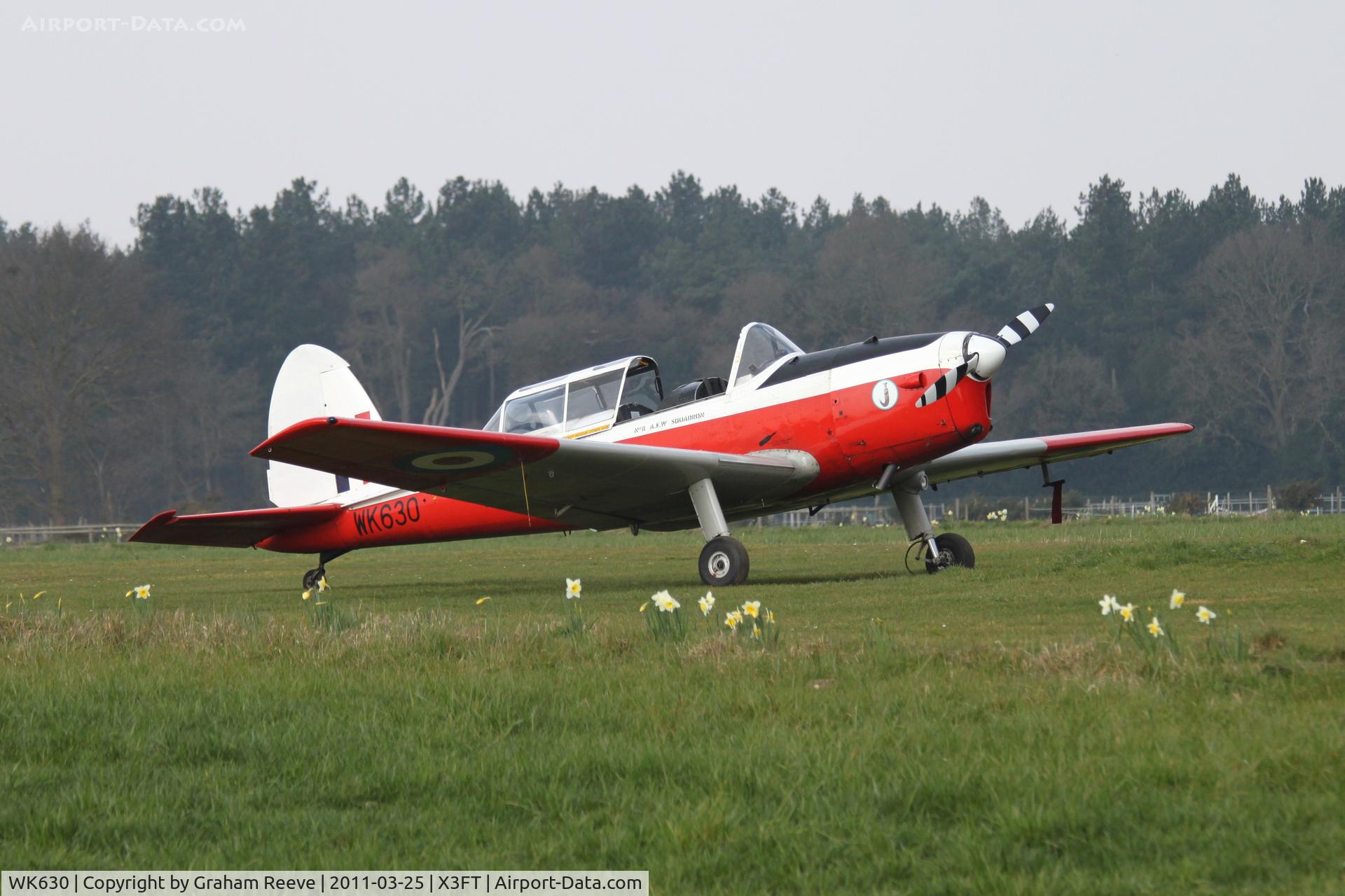 WK630, 1950 De Havilland DHC-1 Chipmunk T.10 C/N C1/0644, Parked at Felthorpe.