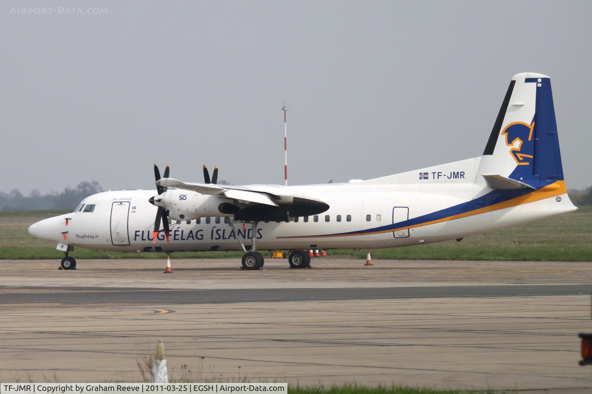 TF-JMR, 1992 Fokker 50 C/N 20243, Parked by the terminal.