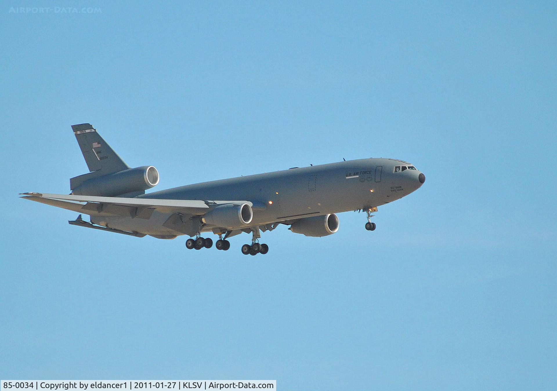 85-0034, 1985 McDonnell Douglas KC-10A Extender C/N 48239, Taken at Nellis Air Force Base, Nevada.
