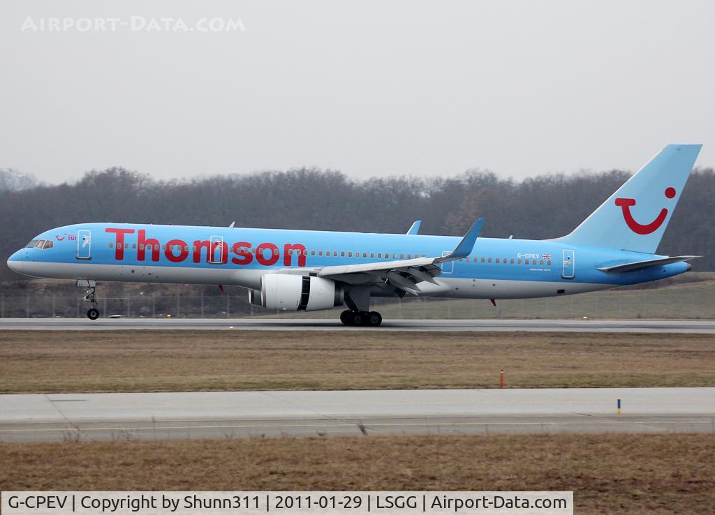 G-CPEV, 1999 Boeing 757-236 C/N 29943, Landing rwy 23