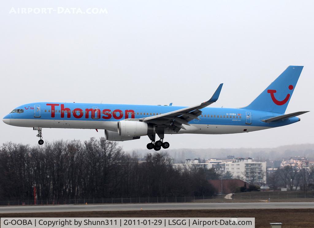 G-OOBA, 2000 Boeing 757-28A C/N 32446, Landing rwy 23