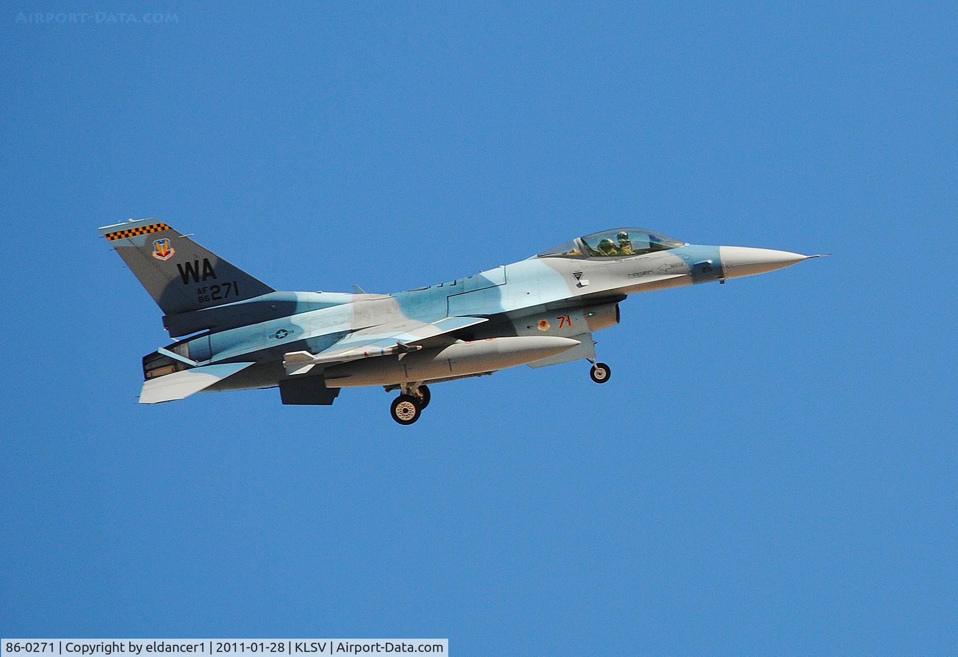 86-0271, 1986 General Dynamics F-16C Fighting Falcon C/N 5C-377, Taken at Nellis Air Force Base, Nevada.