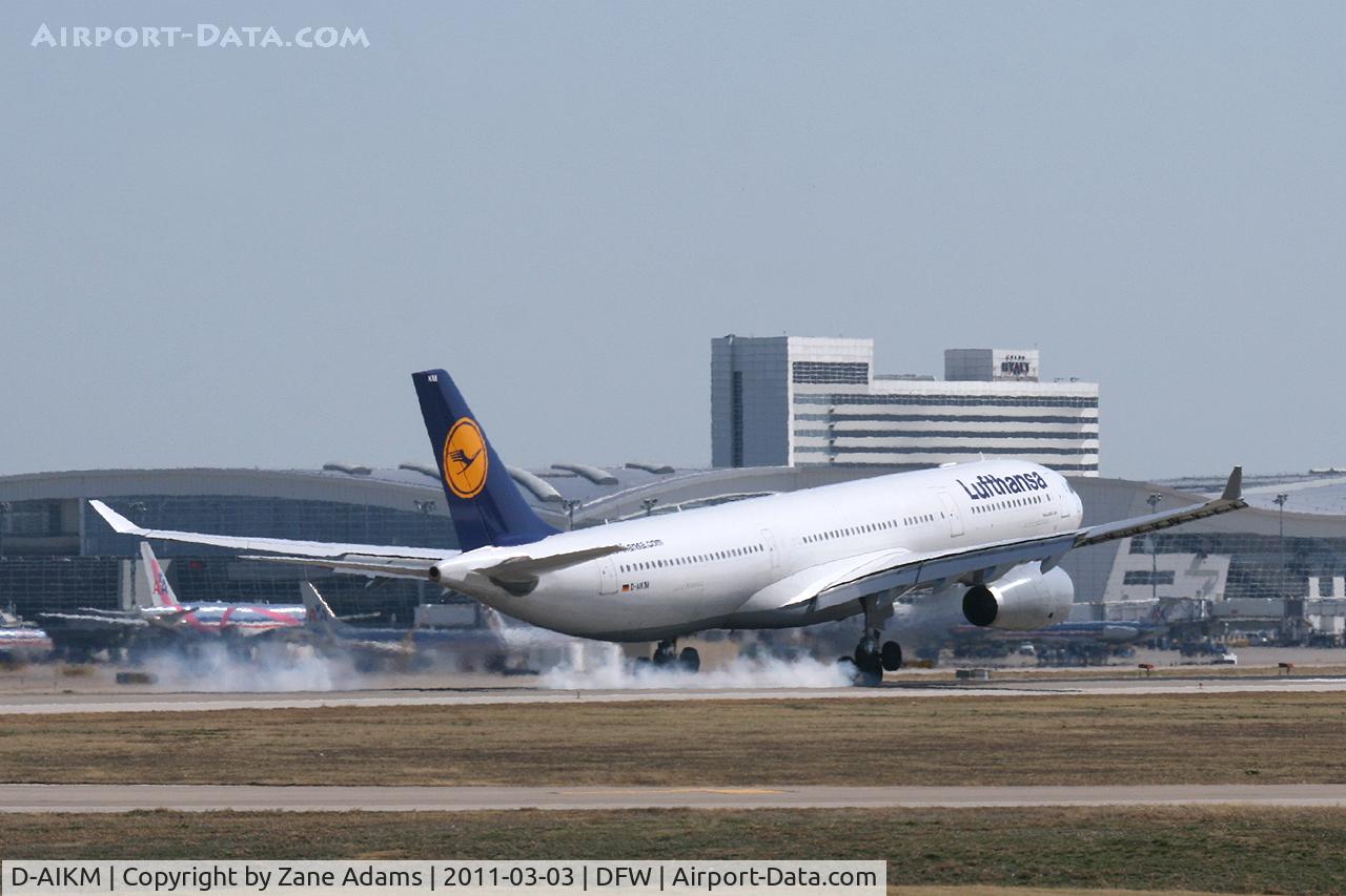 D-AIKM, 2008 Airbus A330-343X C/N 913, Lufthansa A-330 landing at DFW Airport
