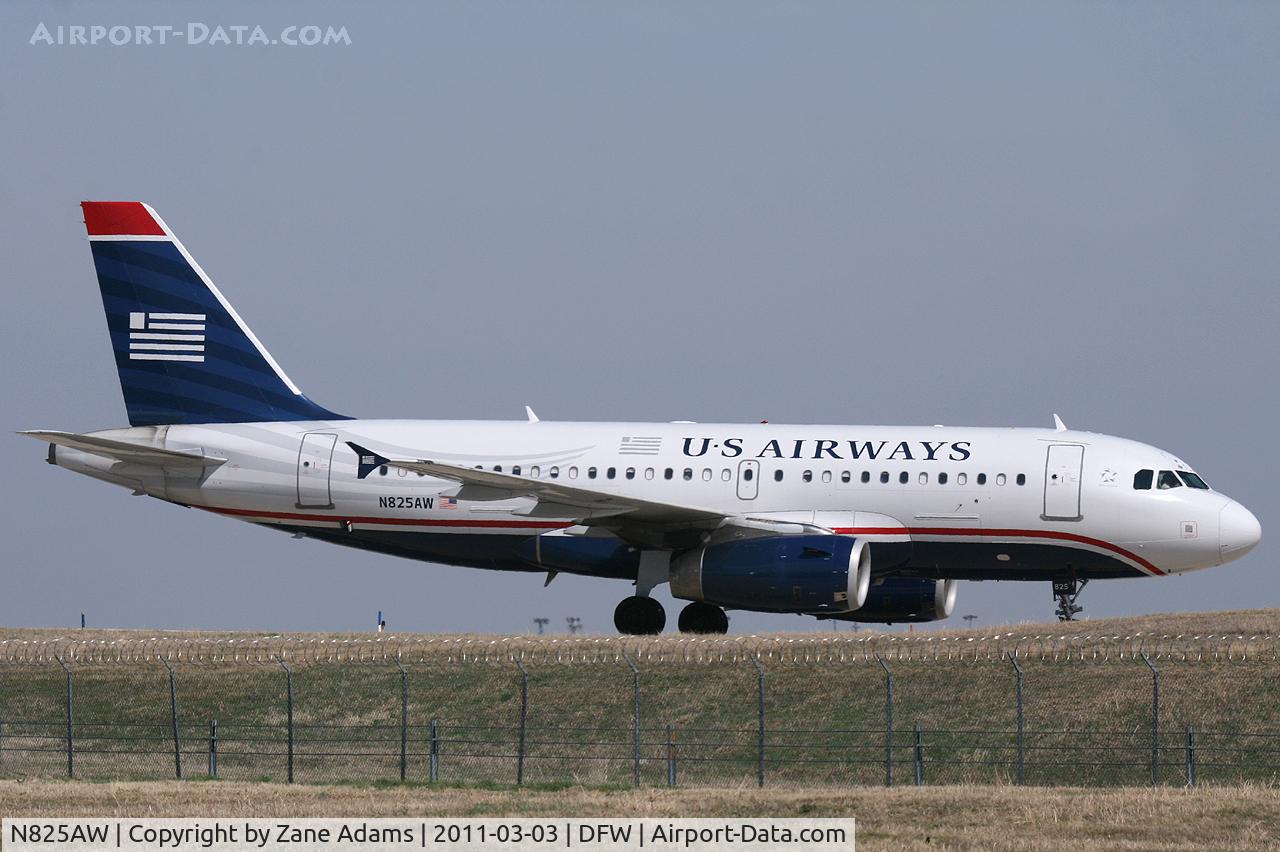 N825AW, 2001 Airbus A319-132 C/N 1527, US Airways A-319 at DFW Airport