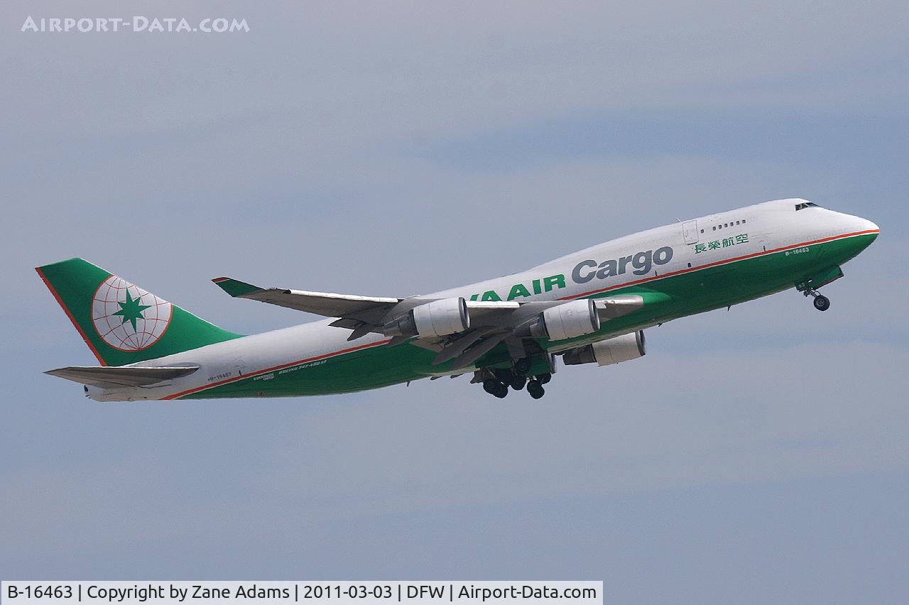 B-16463, 1993 Boeing 747-45E SCD F C/N 27174, EVA Air Cargo departing DFW