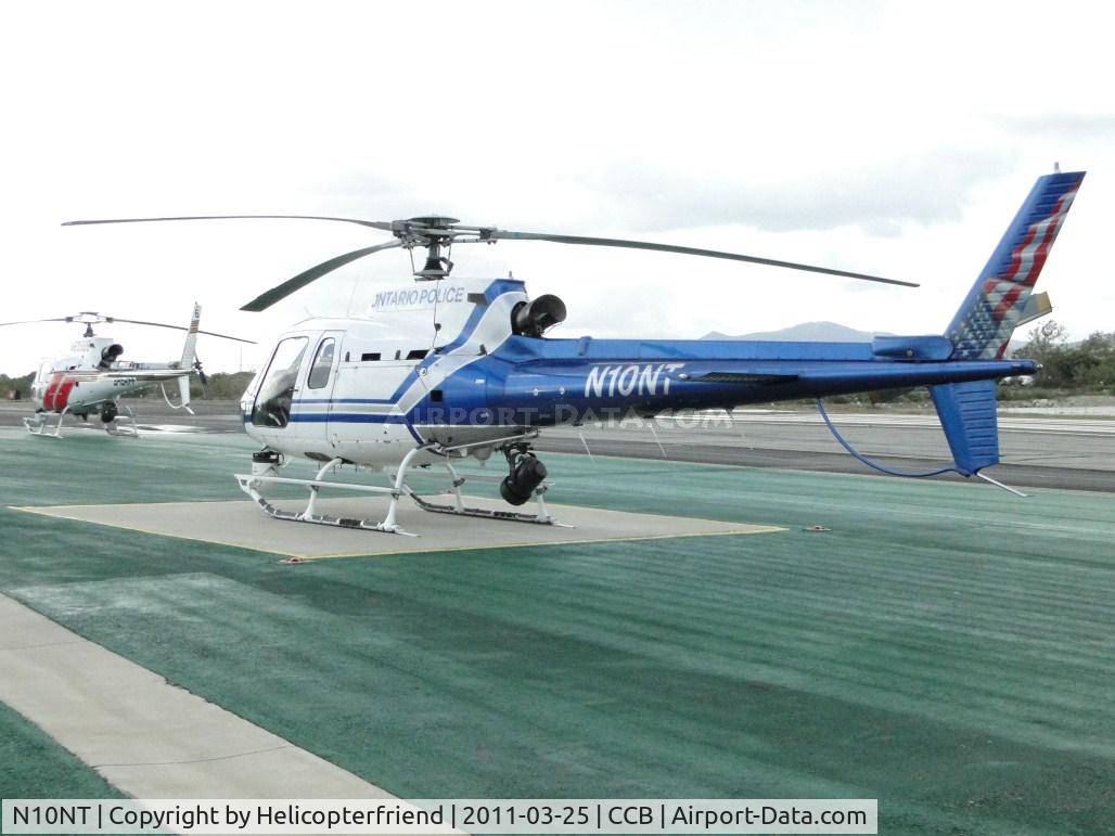 N10NT, 2002 Eurocopter AS-350B-2 Ecureuil Ecureuil C/N 3590, Ontario PD 350 B2 parked with San Bernardino SO 350 B3 at Ontario PD helipads