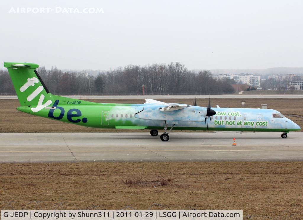 G-JEDP, 2003 De Havilland Canada DHC-8-402Q Dash 8 C/N 4085, Taxiing holding point rwy 23 for departure...