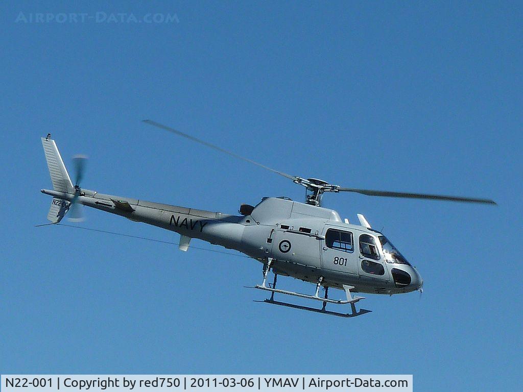 N22-001, 1984 Aerospatiale AS-350B Ecureuil C/N 1727, Squirrel in demonstraion display, along with N22-018, at Avalon Air Show 2011