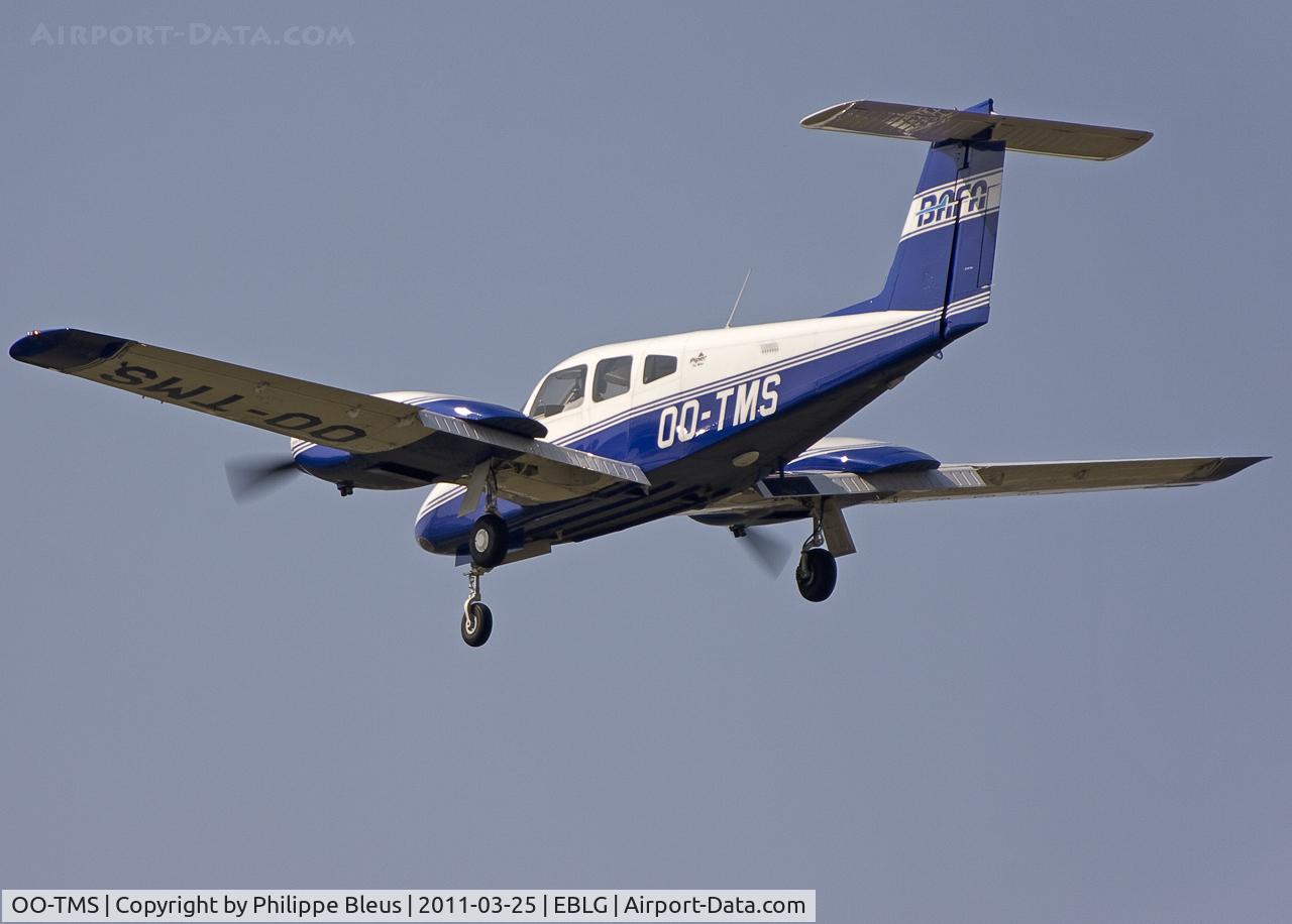 OO-TMS, 2008 Piper PA-44-180 Seminole C/N 4496268, Ben Air Flight Academy (BAFA).  Short final rwy 23L.