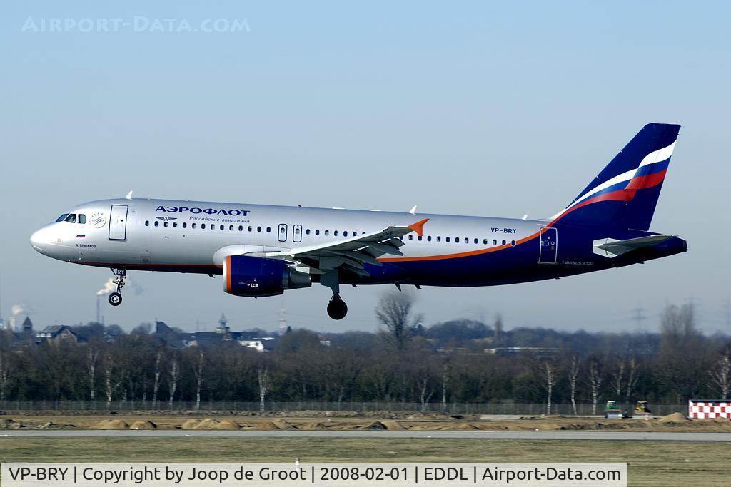 VP-BRY, 2007 Airbus A320-214 C/N 3052, arrival at DUS