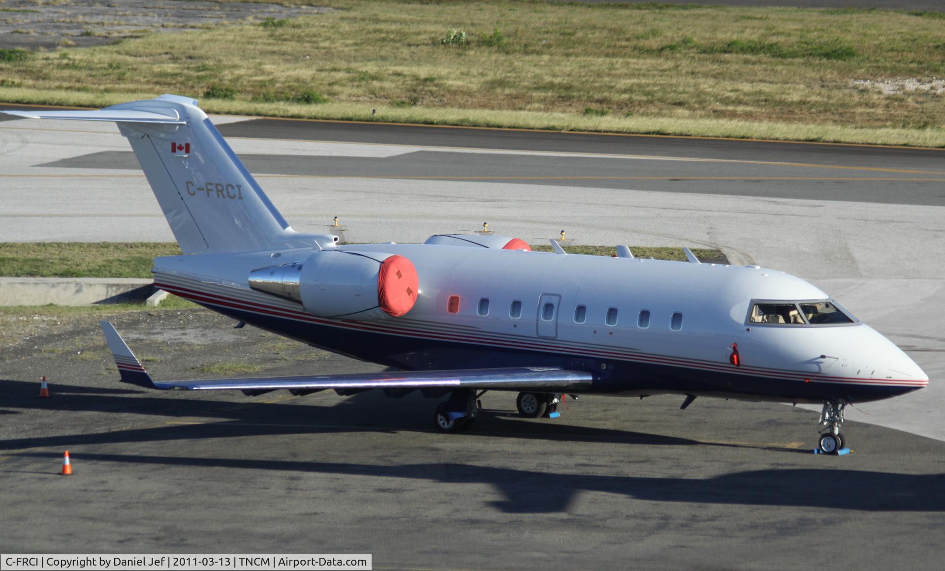 C-FRCI, 2006 Bombardier Challenger 604 (CL-600-2B16) C/N 5650, C-FRCI park at the cargo ramp at TNCM