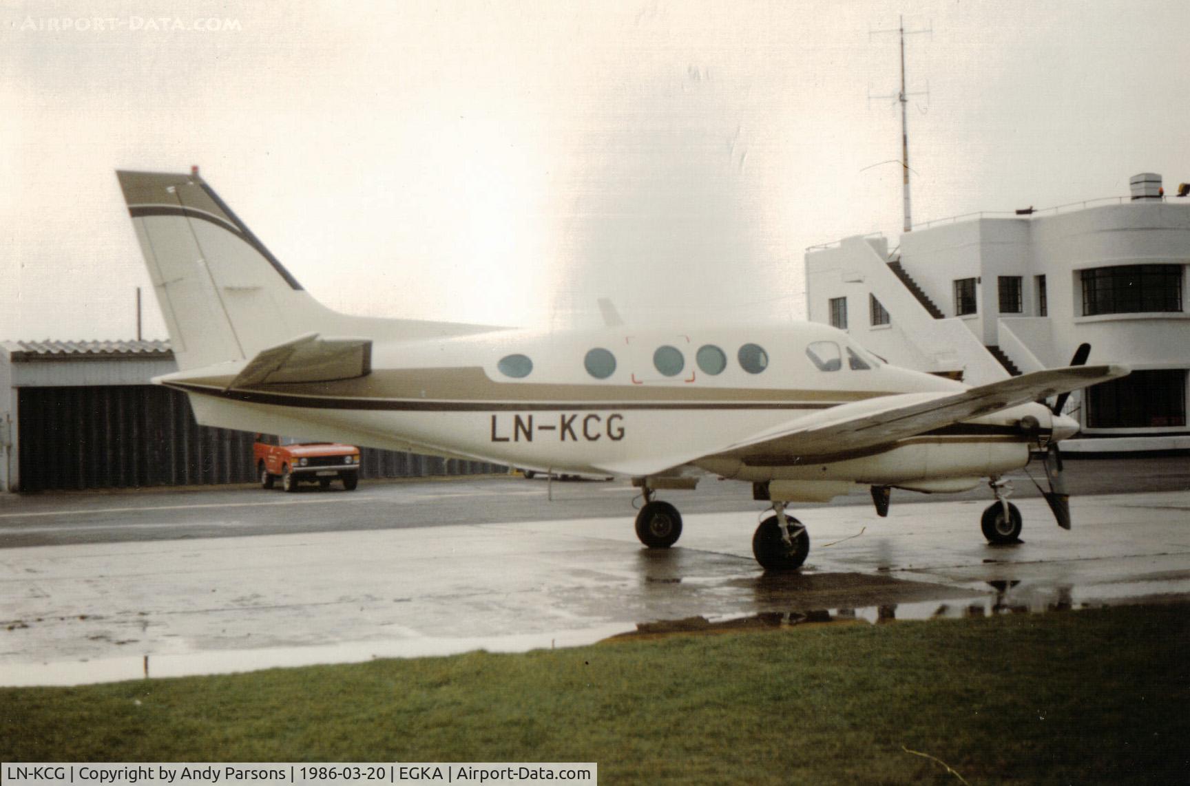 LN-KCG, 1978 Beech C90 King Air C/N LJ-768, Old scanned print taken at Shoreham many years ago