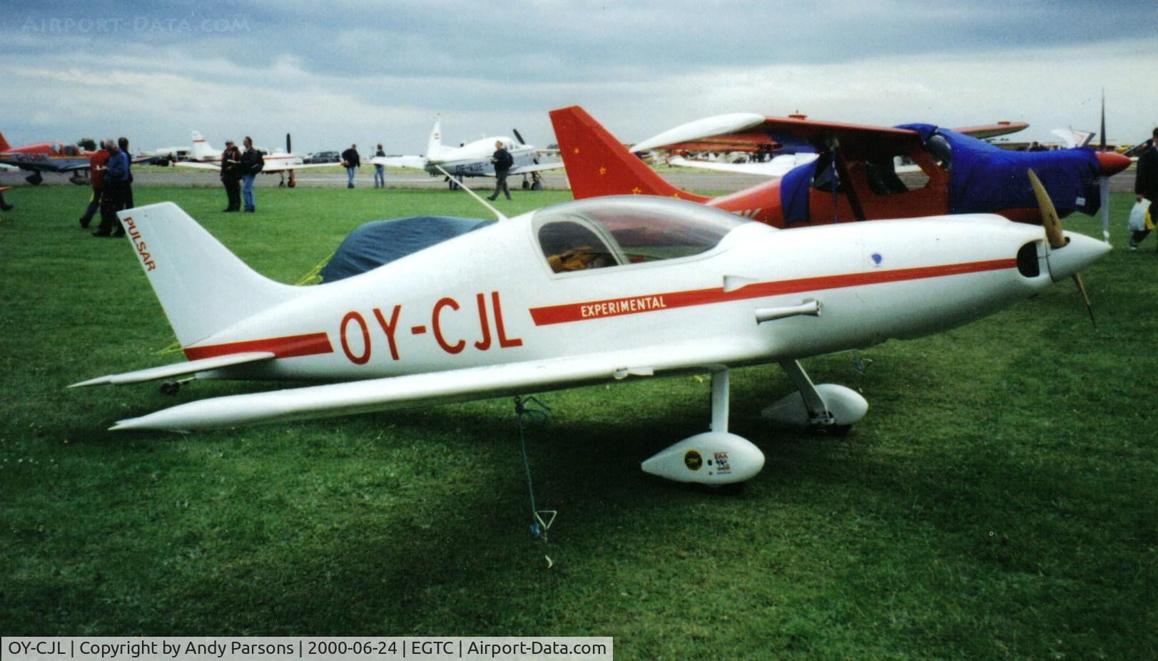 OY-CJL, 1993 Aero Designs Pulsar C/N 0290/174, Visiting Cranfield for the 2000 Pfa Rally (scanned print)