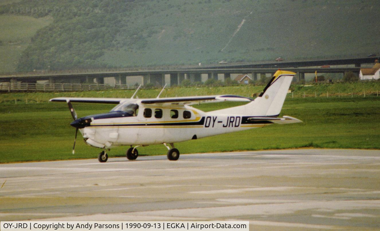 OY-JRD, 1979 Cessna P210N Pressurised Centurion C/N P21000298, This 210 was operated at Goodwood for a couple of years till transfering to the British regiter was written off shortly after at Goodwood (scanned print)