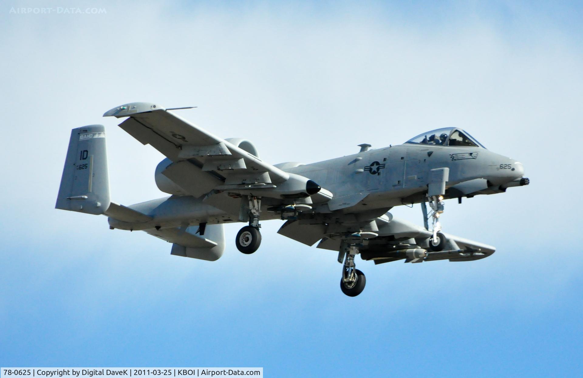 78-0625, 1978 Fairchild Republic A-10C Thunderbolt II C/N A10-0245, Approach @ BOI