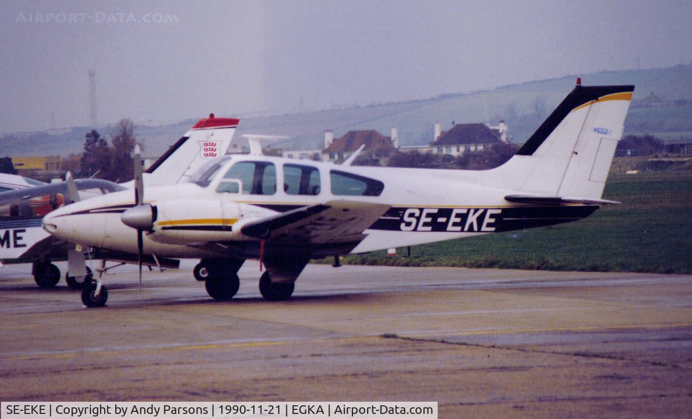 SE-EKE, 1964 Beech 95-B55 Baron C/N TC-653, Visiting Shoreham (scanned print)