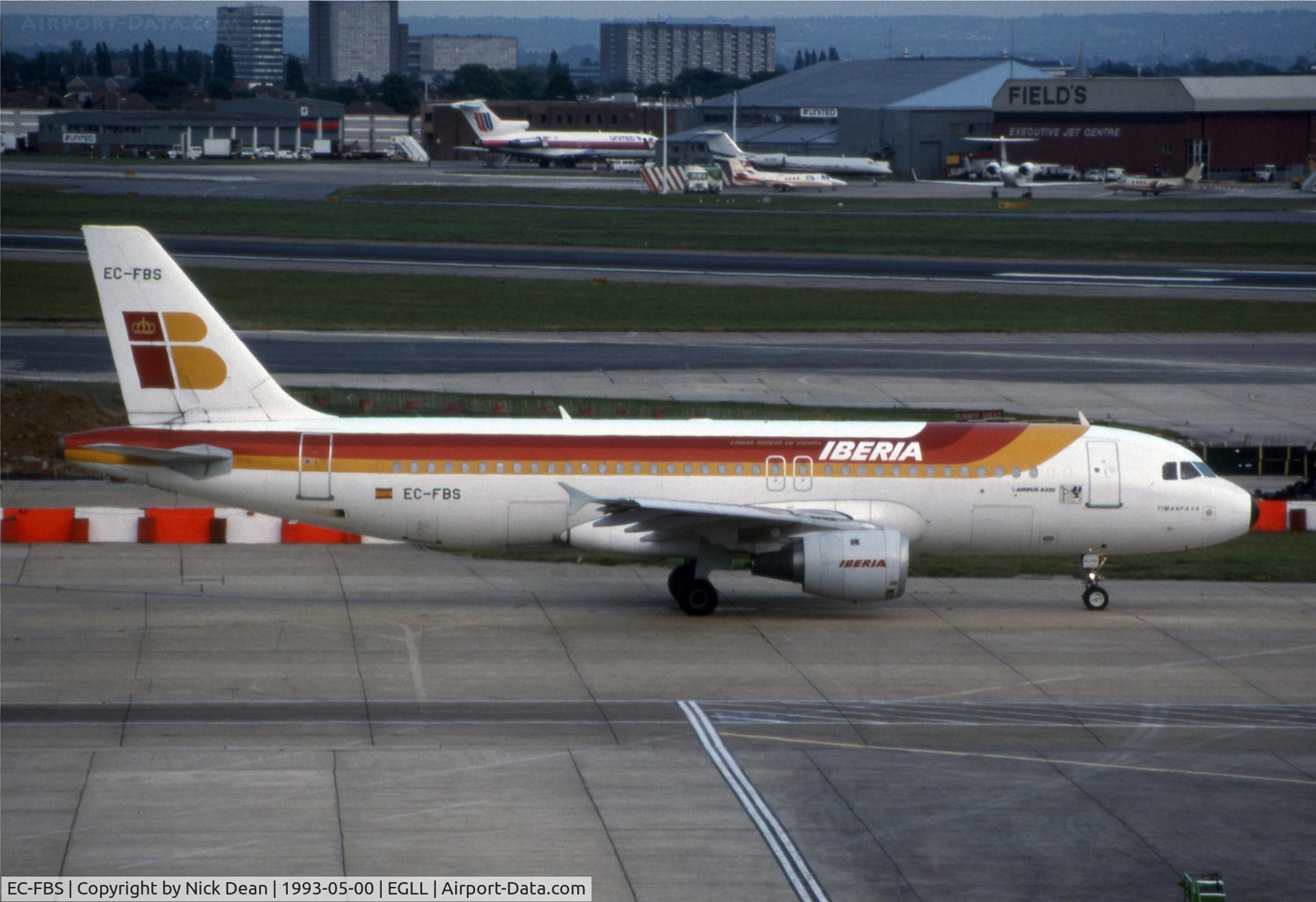 EC-FBS, 1990 Airbus A320-211 C/N 143, EGLL