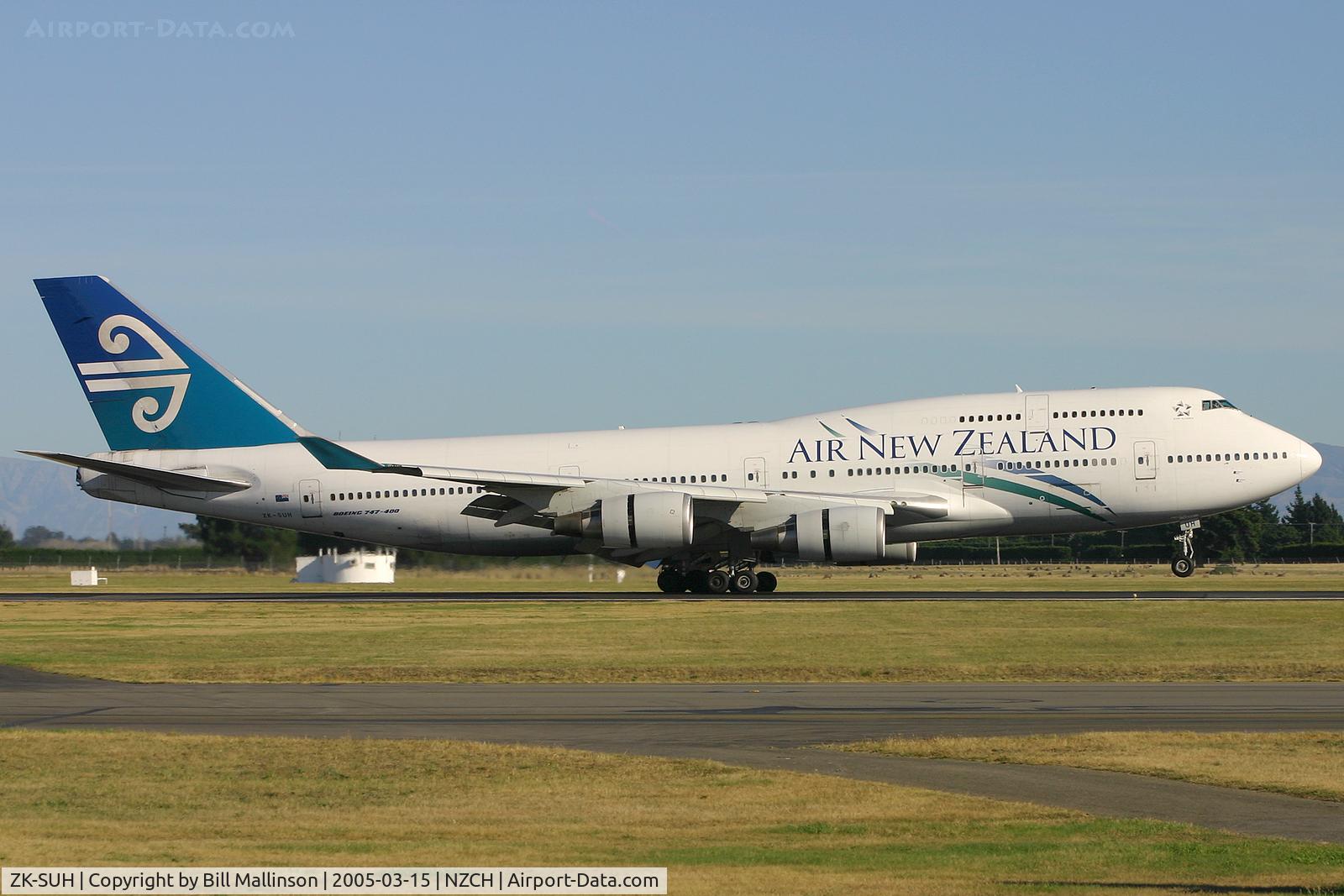 ZK-SUH, 1991 Boeing 747-475 C/N 24896, arriving on 02 as NZ90 from NRT