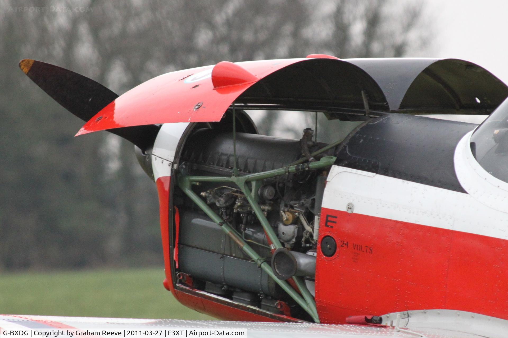 G-BXDG, 1950 De Havilland DHC-1 Chipmunk T.10 C/N C1/0644, Showing it's engine at Felthorpe.