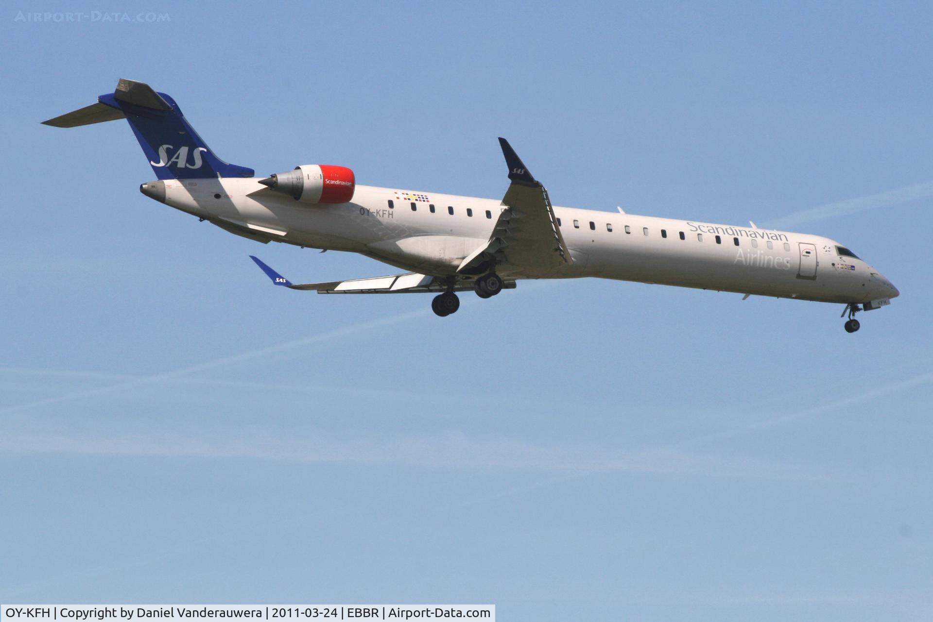 OY-KFH, 2009 Bombardier CRJ-900 (CL-600-2D24) C/N 15240, Flight SK1591 is descending to RWY 02