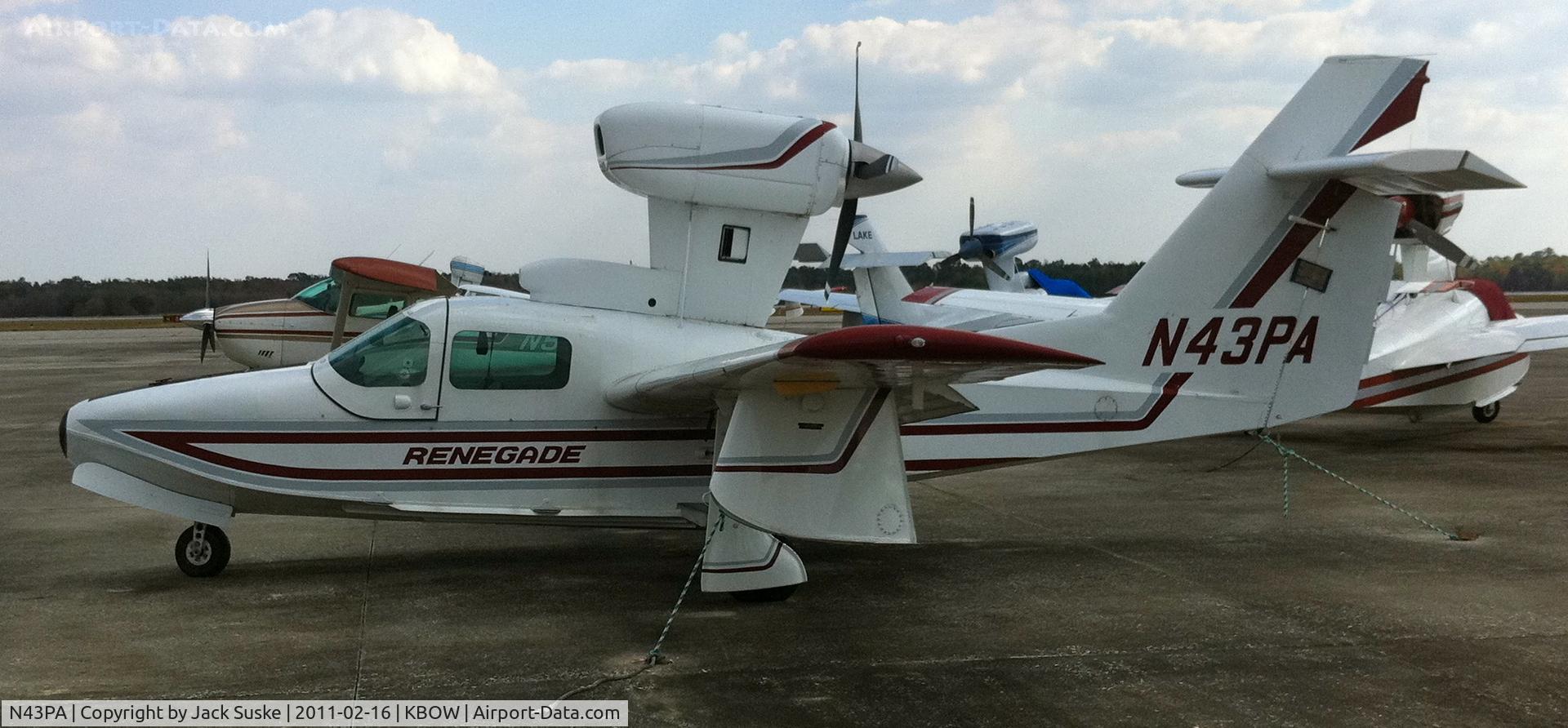 N43PA, Lake LA-250 Renegade C/N 55, On the Ramp at Bartow Florida