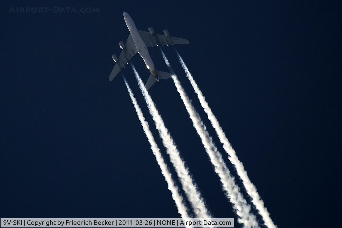 9V-SKI, 2009 Airbus A380-841 C/N 034, cruising as SIA333 from Paris to Singapore