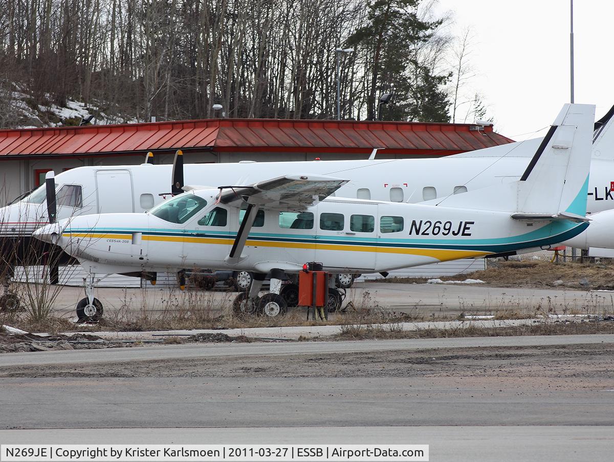 N269JE, 1997 Cessna 208 C/N 20800269, Parked outside Bromma Air Maintenance. Former RA-67702.