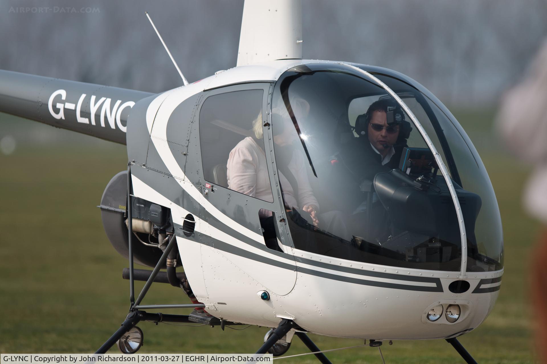 G-LYNC, 2000 Robinson R22 Beta C/N 3069, Parked at Goodwood